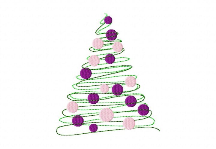 Redwork Stylized Christmas Tree for Gold Members Only – Daily Embroidery