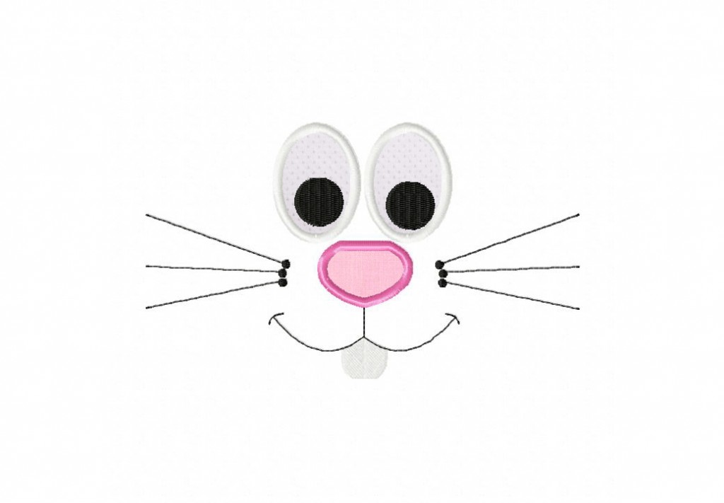 Free Bunny Face Machine Embroidery Design Includes Both Applique and ...