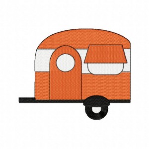 Orange Camper Machine Embroidery Design | Daily Embroidery