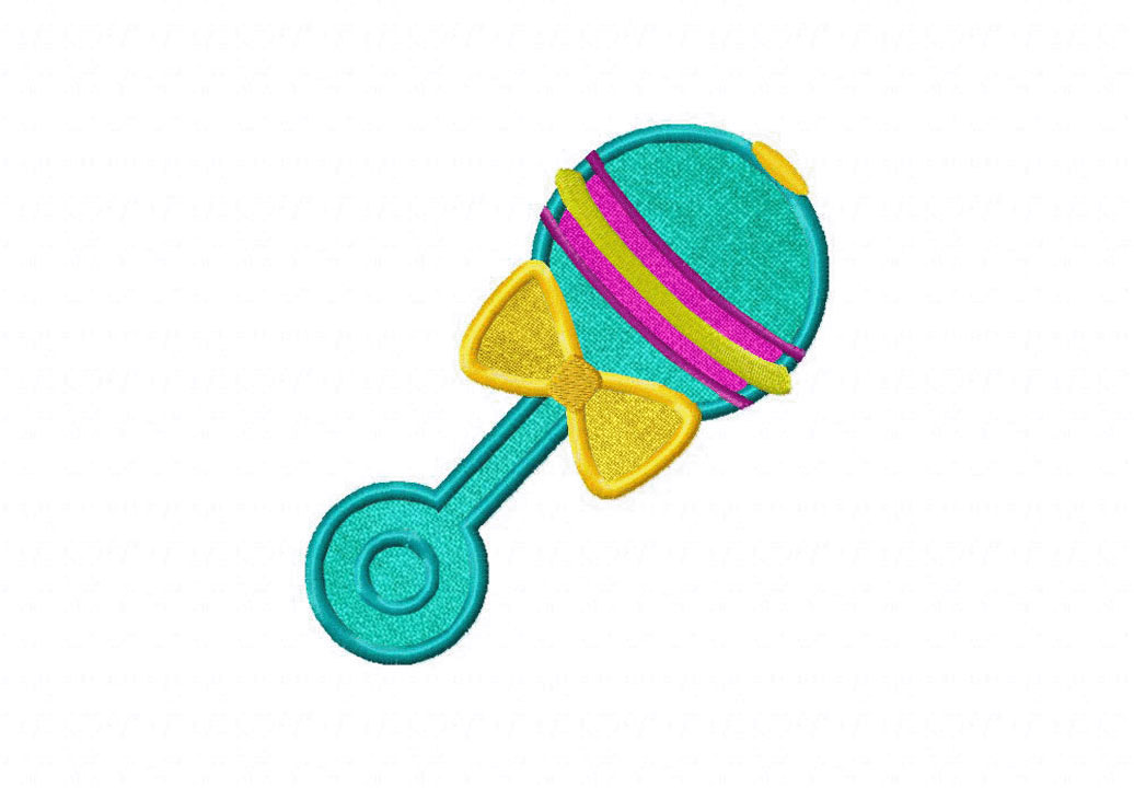 Download Baby Rattle Includes Both Applique and Stitched - Daily ...