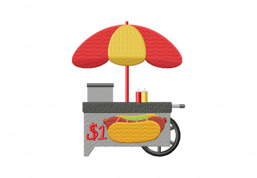 Hotdog Cart Machine Embroidery Design | Daily Embroidery