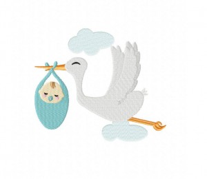 Stork Delivery Machine Embroidery Design | Daily Embroidery