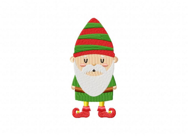 Cute Christmas Elf Striped Machine Embroidery Design – Daily Embroidery