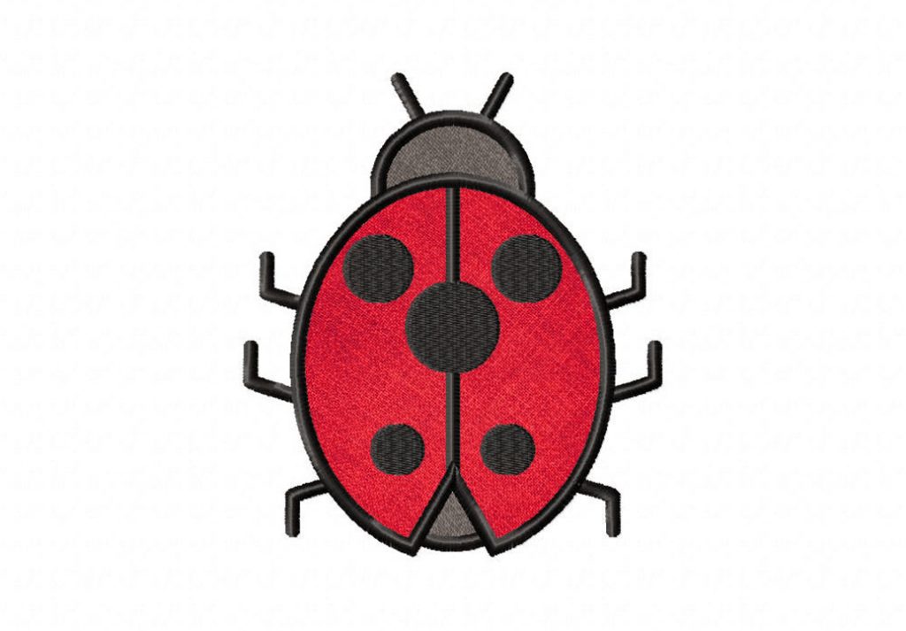Lady Bug Doodle Includes Both Applique and Stitched – Daily Embroidery