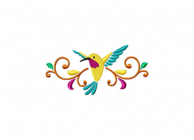 Hummingbird border Machine Embroidery Design – Daily Embroidery