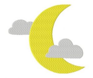 Night Time Moon and Clouds Embroidery includes both Applique and Fill ...