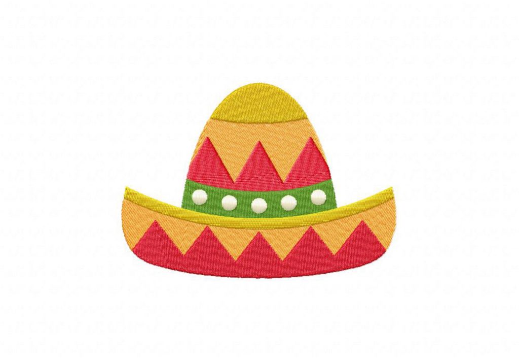 Cinco De Mayo Triangles Hat Machine Embroidery Design Daily Embroidery