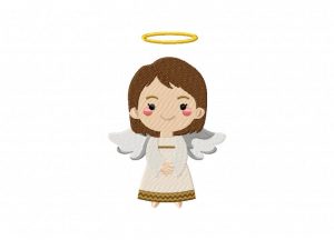 Brown Hair Girl Angel Embroidery Design – Daily Embroidery