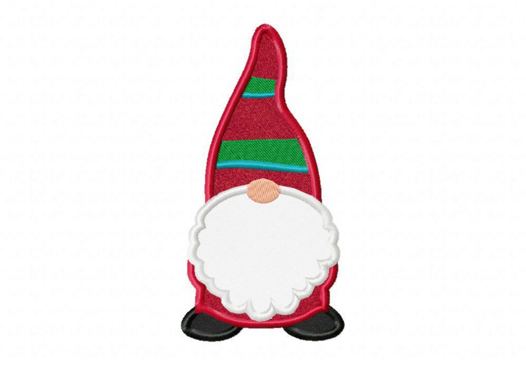Holly Jolly Gnome Striped Embroidery Design – Daily Embroidery