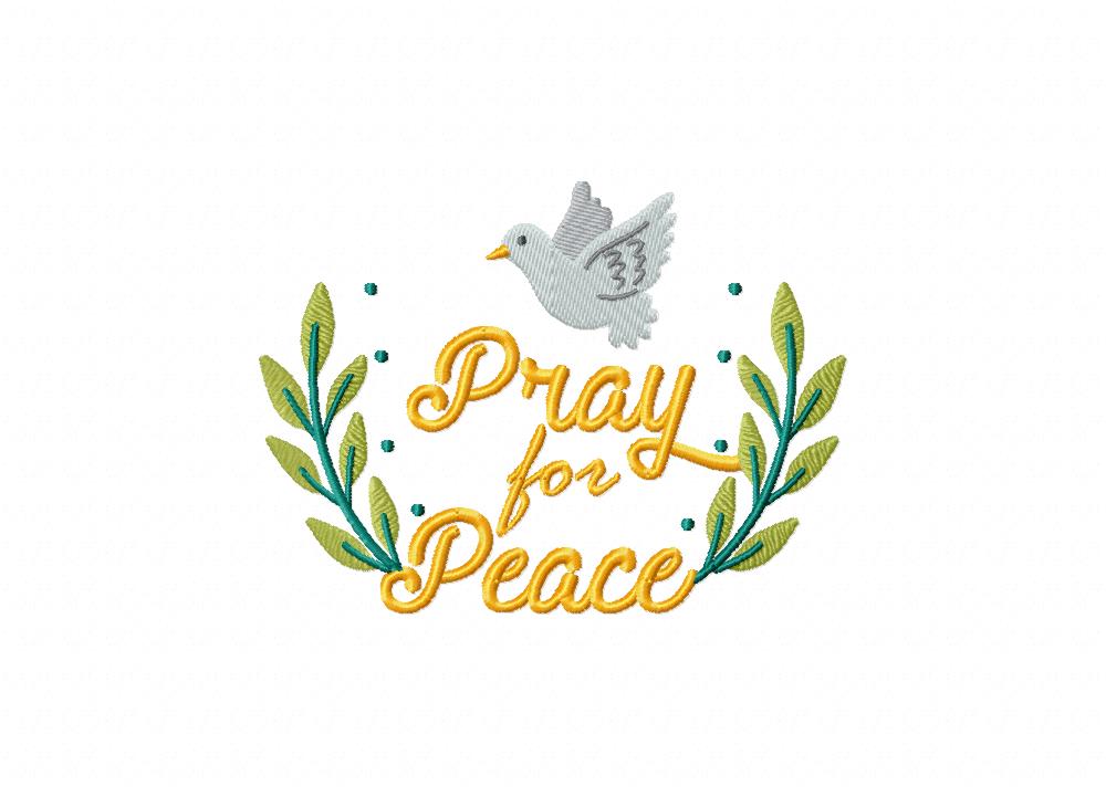 Pray For Peace Embroidery Design – Daily Embroidery