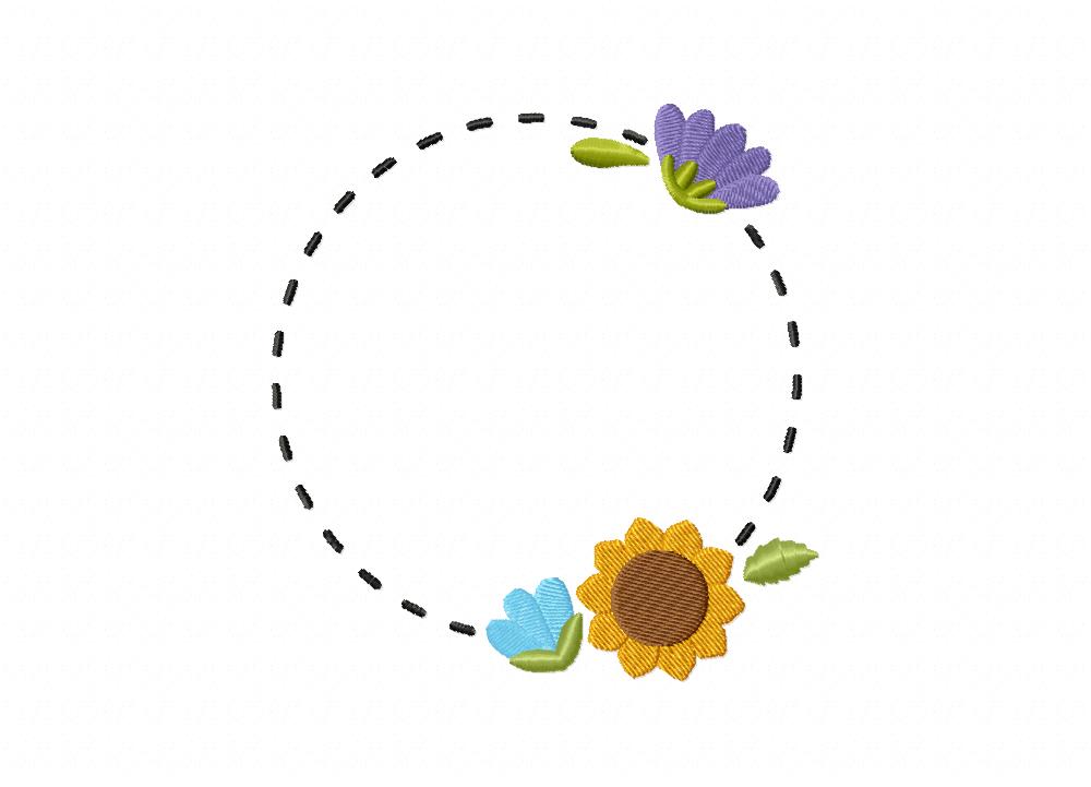 Blooming Spring Frame Flowers Embroidery Design – Daily Embroidery