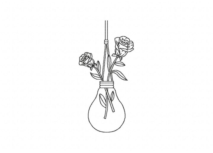 Hanging Rose Embroidery Design – Daily Embroidery