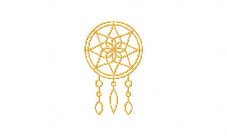 Dream Catcher Outline Stitched Embroidery Design – Daily Embroidery