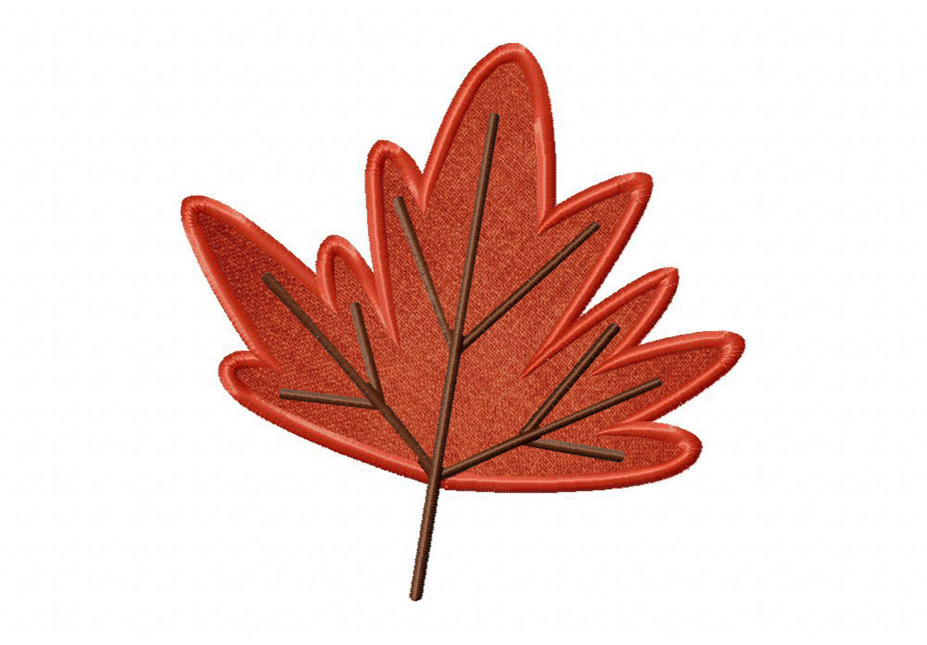 FREE Autumn Leaf Stitched and Appliqué Embroidery Design – Daily Embroidery