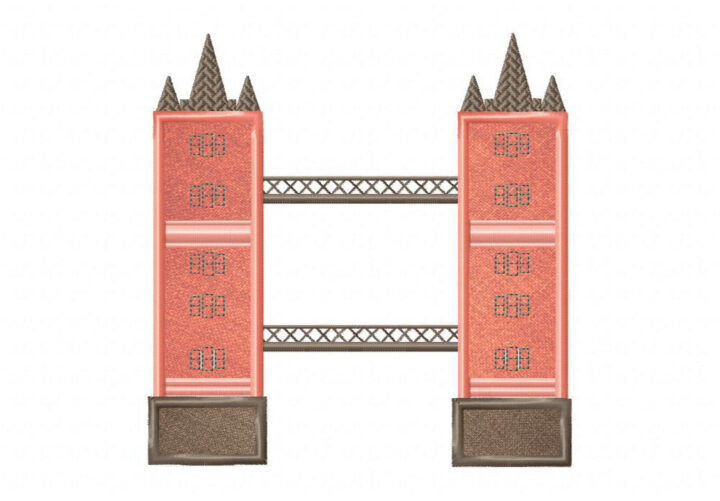 London Bridge Stitched Embroidery Design