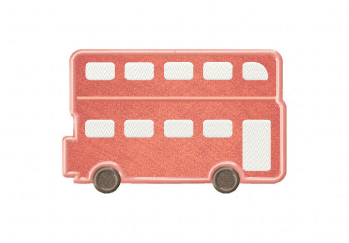 FREE Double Decker Bus Stitched and Appliqué Embroidery Design