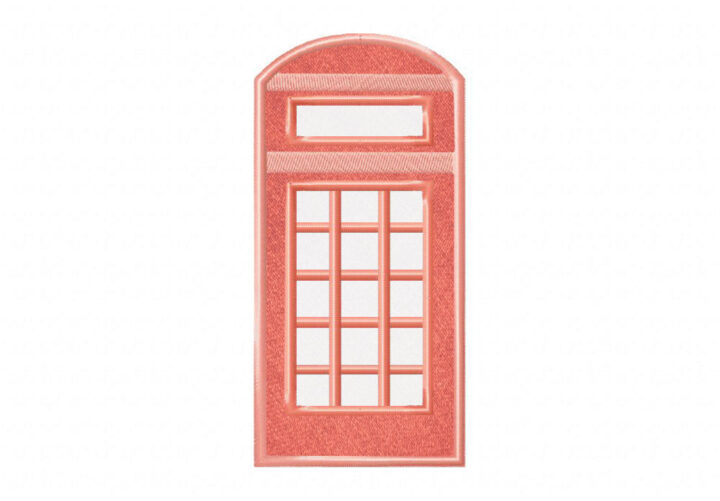 Telephone Booth Stitched and Appliqué Embroidery Design