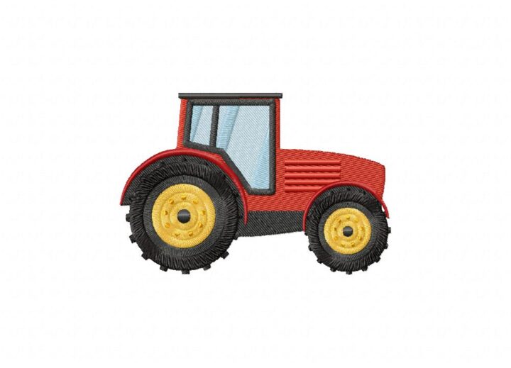 Farm Tractor Stitched Embroidery Design