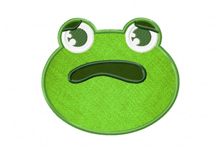 FREE Bad Mood Frog Stitched and Appliqué Embroidery Design